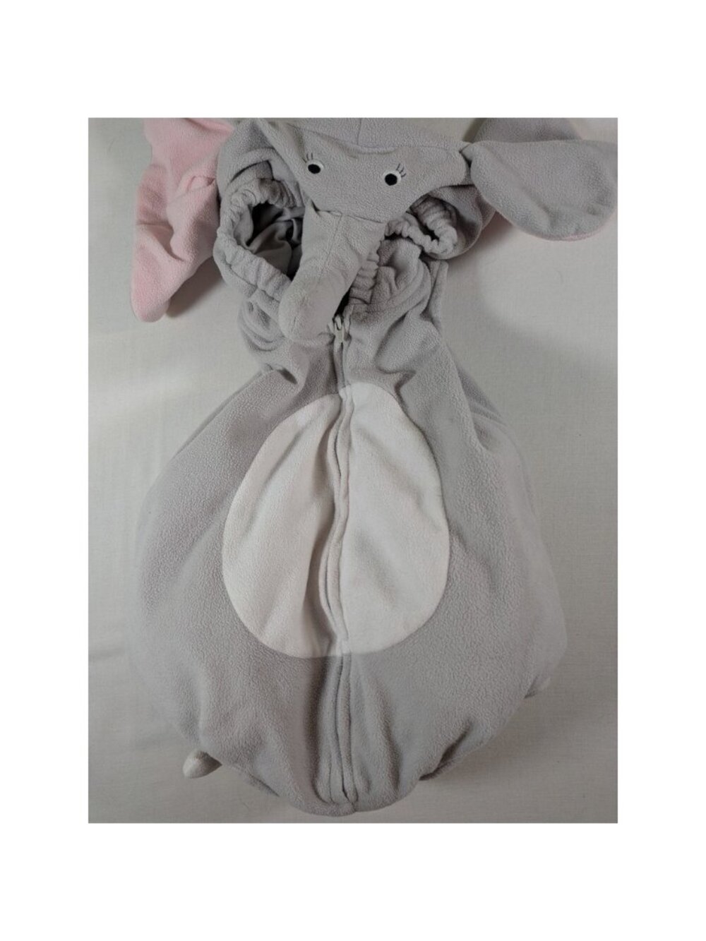 Grey Fleece Elephant Infant Toddler Halloween Costume Plush One Piece